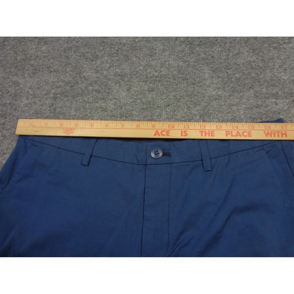 Ash & Erie Shorts Men 34 Blue Chino Flat Front Stretch Twill Golf Drawstring